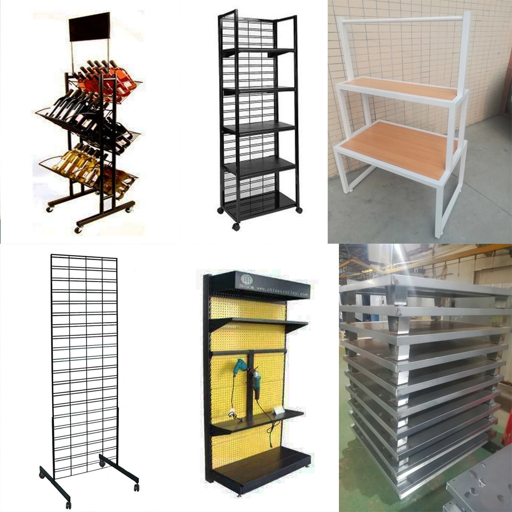 Metal Steel Wire Storage Store Exhibition Floor Home Appliances Wall Bottle Supermarket Universal Gondola Book Display Rack Shelf Stand