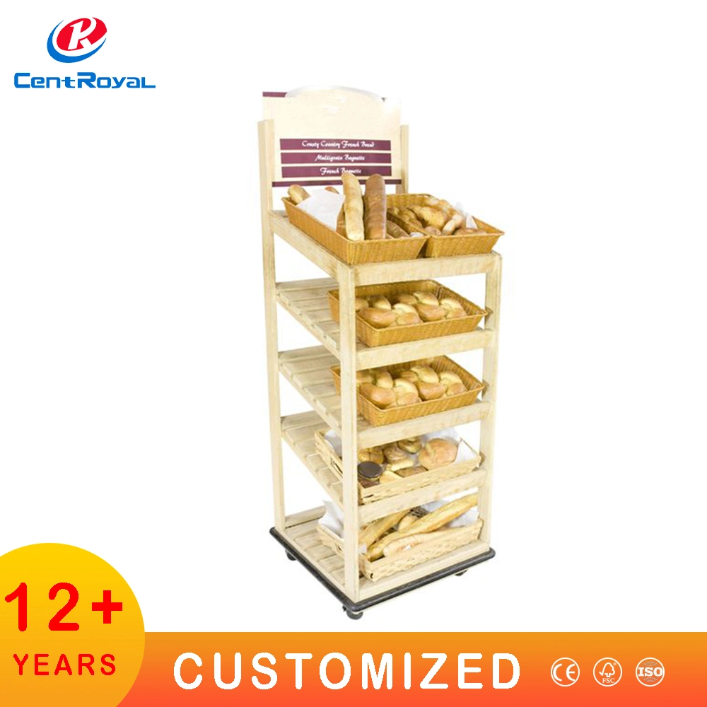 Custom Wood Display Stand Beverage Display Rack Snack Display Racks Food Display Stand Drink Display Stand Wooden Fruit Display Rack Bread Floor Stand