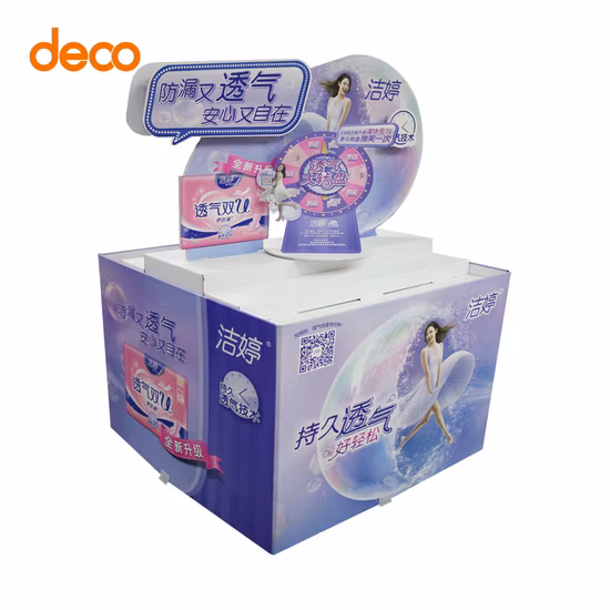 Espositore in cartone ondulato, gonna, club, promozione del supermercato, supporto per stoccaggio, contenitore per rifiuti