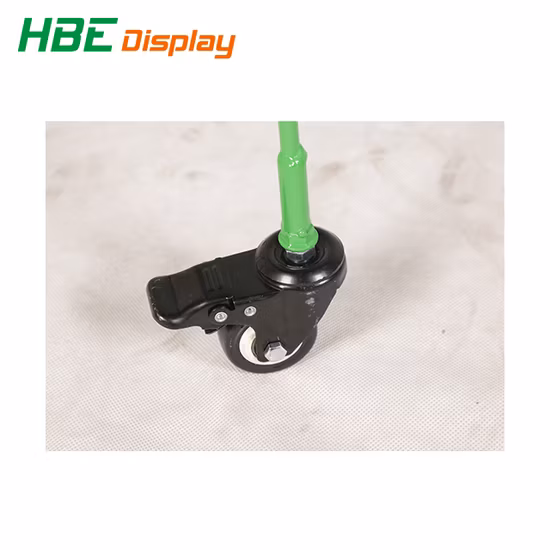 Bidone per esposizione al dettaglio in filo metallico del supermercato con ruote