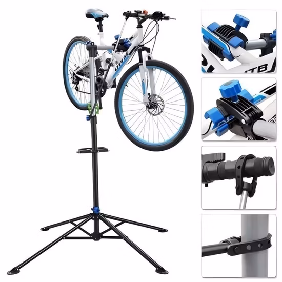 Supporto per riparazione bici regolabile Espositore da pavimento per biciclette Supporto da lavoro per bici